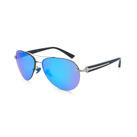 DOMINANCE sunglasses in Mirror [Blue] – side profile with curved arm