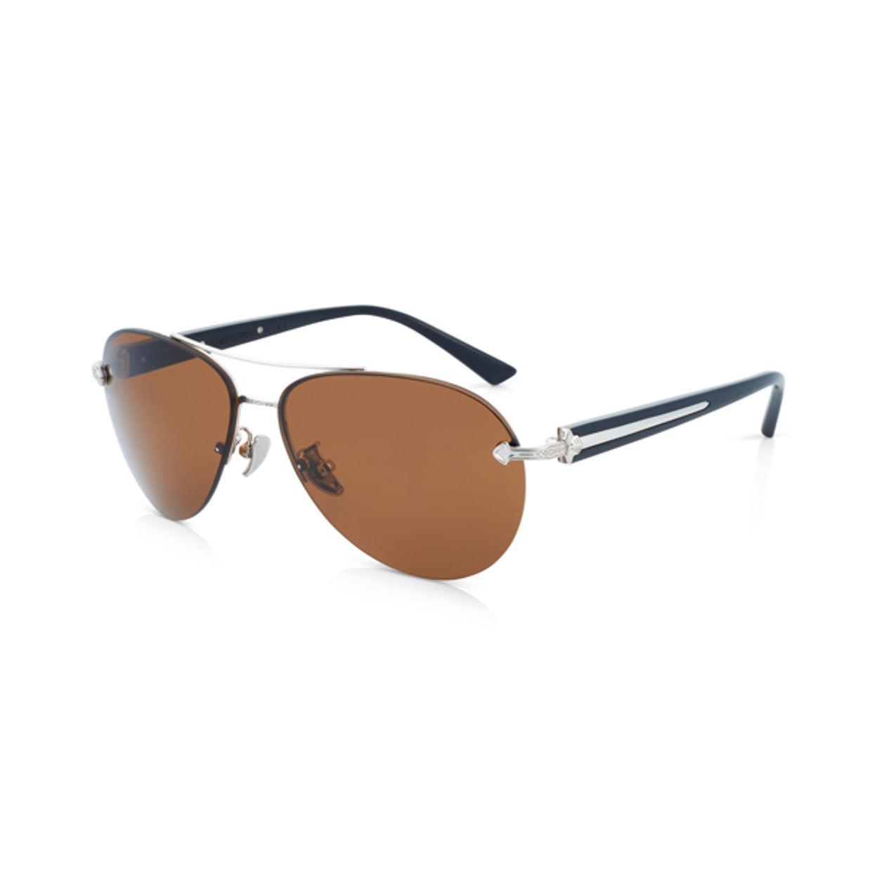 DOMINANCE sunglasses in Mirror [Brown] – angled view with warm gradient lens