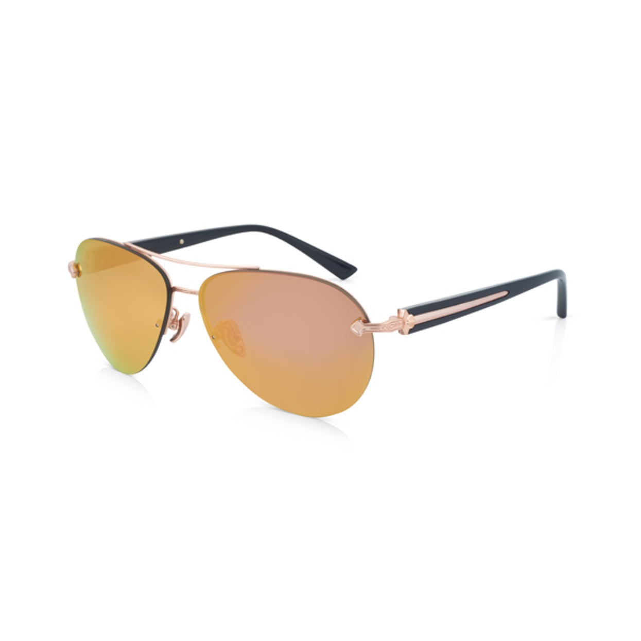DOMINANCE sunglasses in Mirror [Gold] – side view showcasing slim double bridge